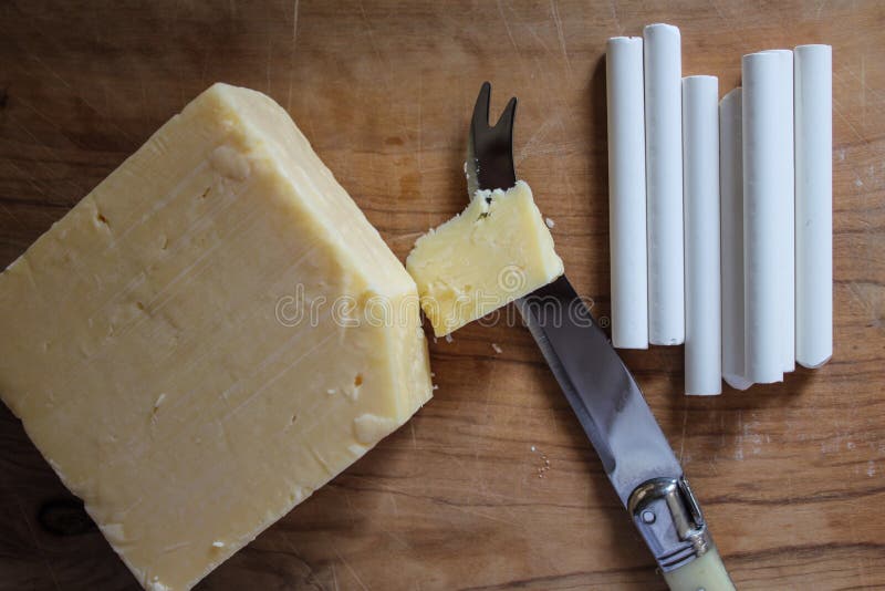 Gesso e formaggio fotografie stock Gesso e formaggio fotografie stock