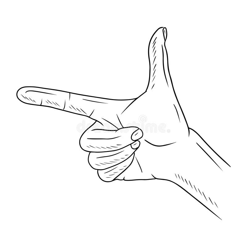 Geste des Genusses mit Daumen und Zeigefinger, isoliert auf weißem Hintergrund. Zeichnung von Hand gezeichneter Vektor in Doodle vektor abbildung
