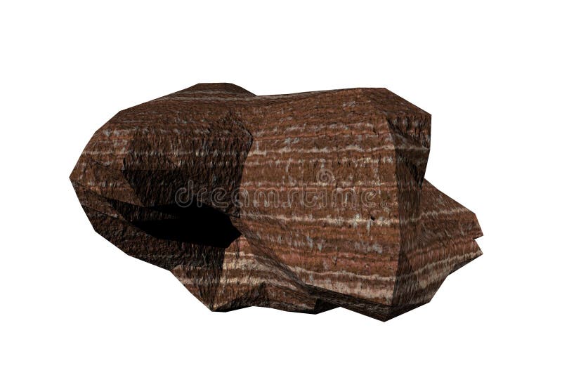 Rock shape brown sandstorm texture 3d rendering white background. Rock shape brown sandstorm texture 3d rendering white background