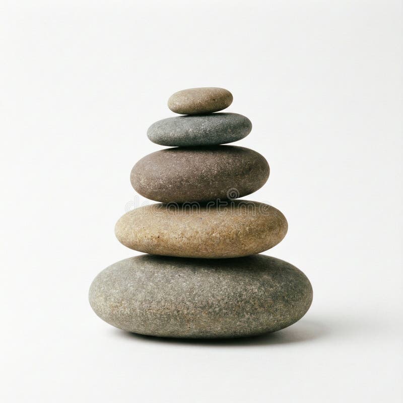 Gesteinte Flusssteine auf Weiß lizenzfreie stockfotografie