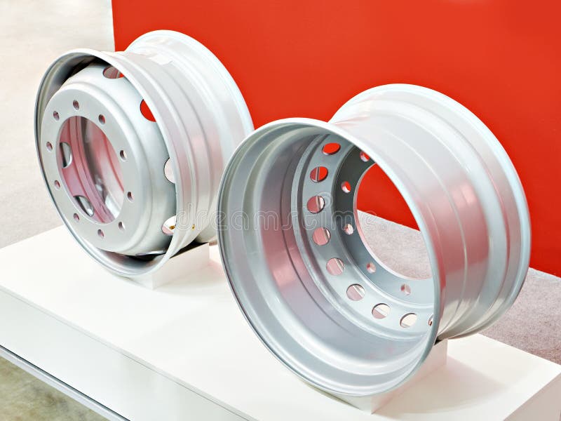 Stamped metal wheel discs for truck. Stamped metal wheel discs for truck