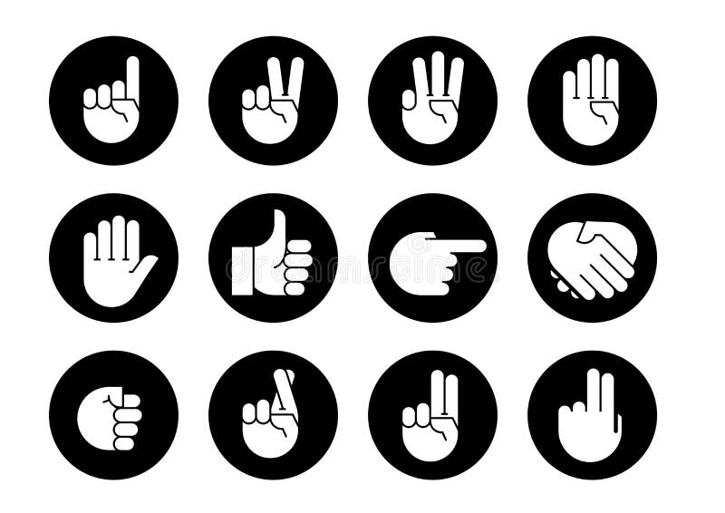 Gesthand inställda symboler vektor illustrationer