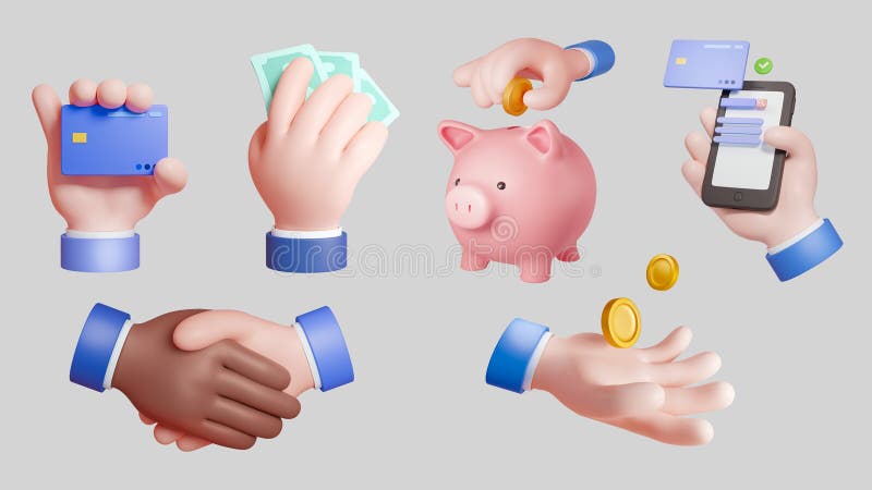 Gesti manuali di un imprenditore 3d royalty illustrazione gratis
