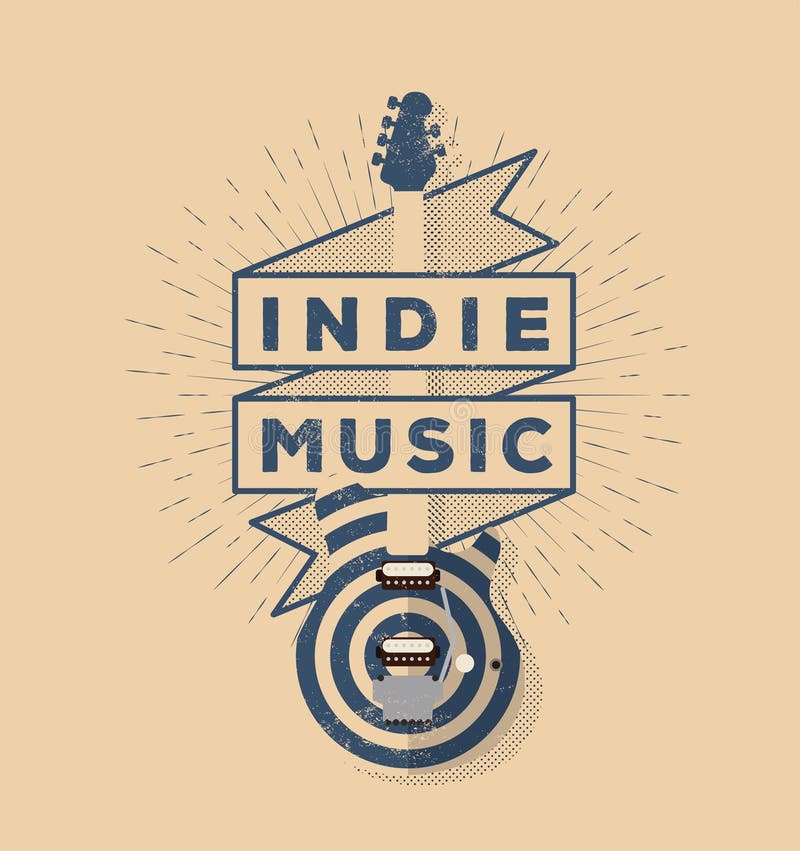 Gestileerd het Kentekenontwerp van de Indierock Wijnoogst Malplaatje voor uw affiche, vlieger, banner, ontwerp Vector illustratie royalty-vrije illustratie Gestileerd het Kentekenontwerp van de Indierock Wijnoogst Malplaatje voor uw affiche, vlieger, banner, ontwerp Vector illustratie royalty-vrije illustratie