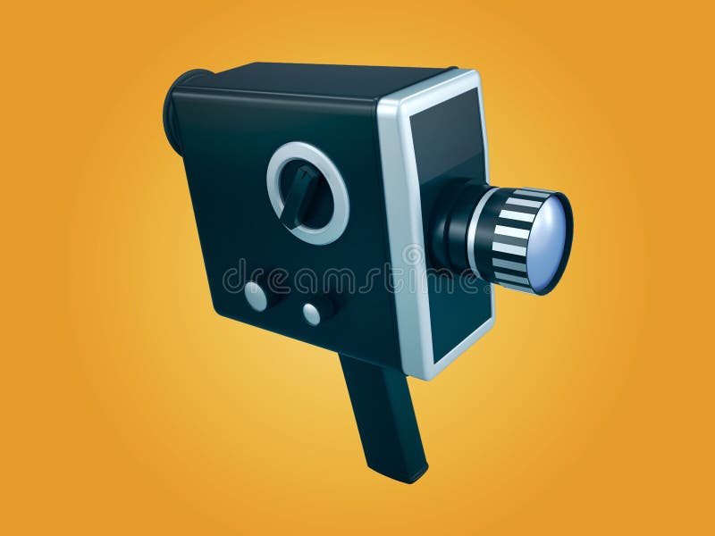 Gestileerde retro handbediende filmcamera vector illustratie