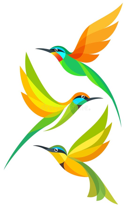 Gestileerde Vogels tijdens de vlucht royalty-vrije illustratie Gestileerde Vogels tijdens de vlucht royalty-vrije illustratie