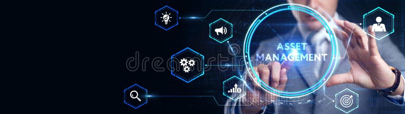 Gestionarea activelor. internet și concept de rețea privind tehnologia întreprinderilor royalty free stock photography