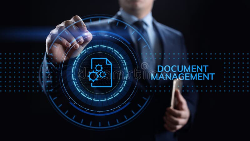 Gestione dei documenti gestione dei diritti digitali del sistema dms. fotografia stock