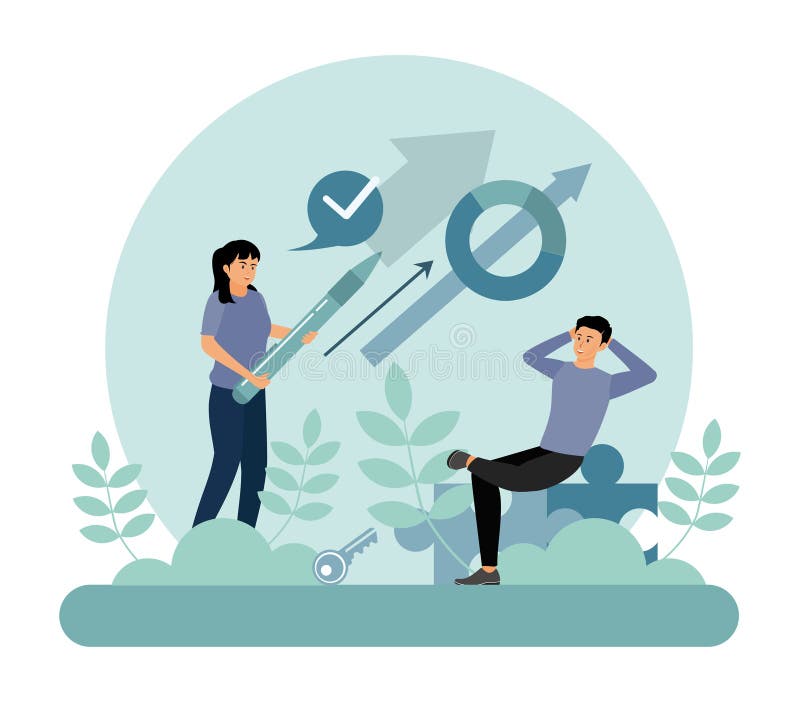 Gestione della campagna di marketing con un approccio efficace ed efficace. royalty illustrazione gratis