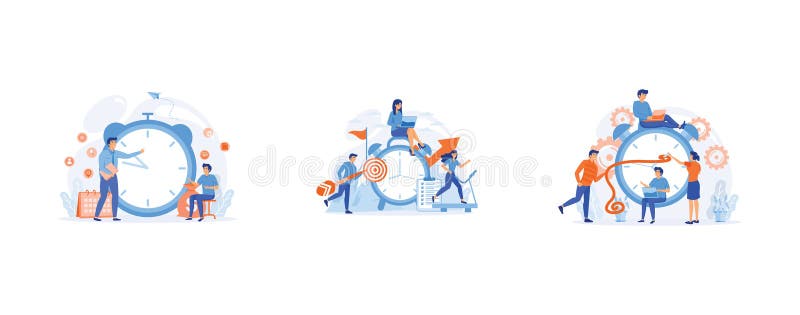 Gestione temporale strategia aziendale gestione tempo disciplina gestione tempo progetti di gestione tempo royalty illustrazione gratis