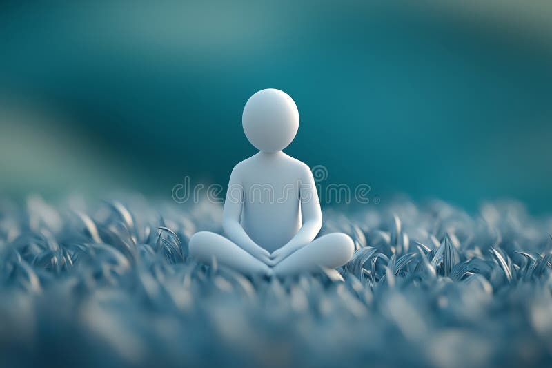 Gestire l'ansia sociale distante attraverso la meditazione in un contesto pacifico immagine stock libera da diritti