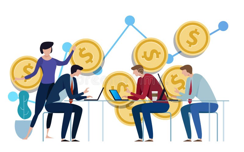 Gestión de inversiones Hombres de negocios que discuten las cartas y los gráficos que muestran los resultados de su trabajo en eq libre illustration Gestión de inversiones Hombres de negocios que discuten las cartas y los gráficos que muestran los resultados de su trabajo en eq libre illustration