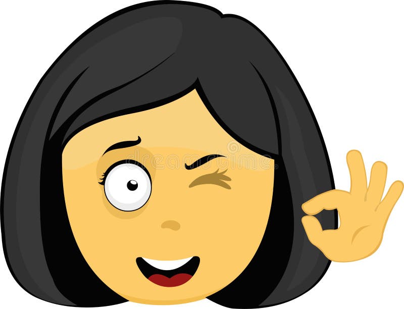 Linda e simples emoticon de desenho animado emoji menina ou mulher