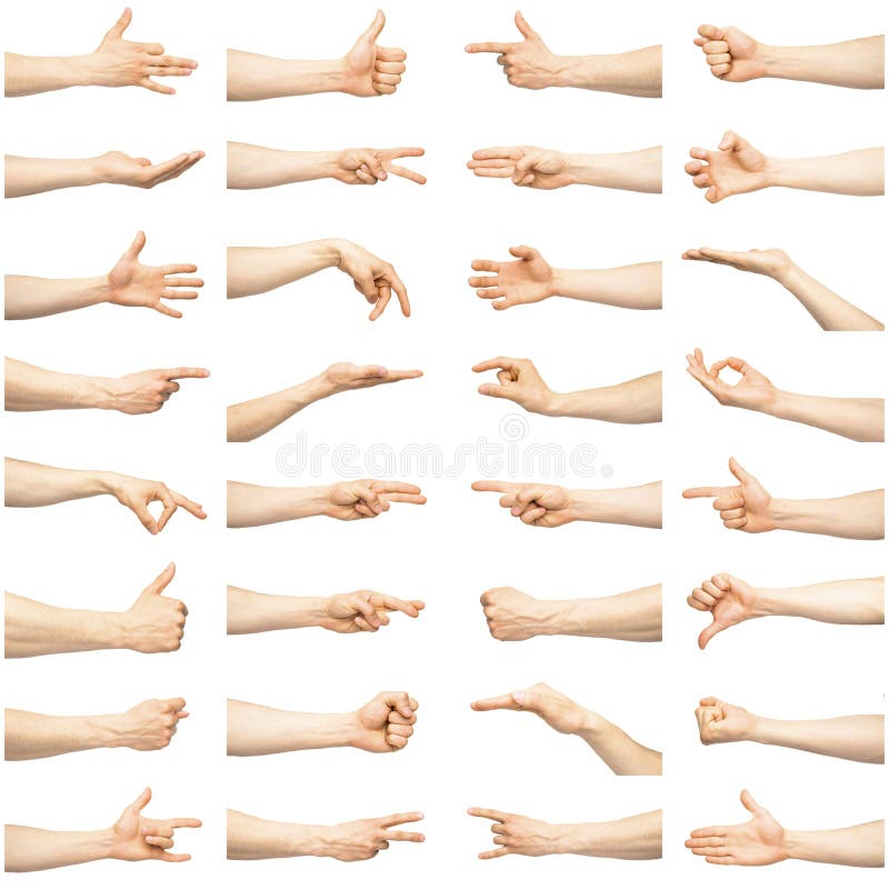 Gestos de mano masculinos múltiples foto de archivo libre de regalías Gestos de mano masculinos múltiples foto de archivo libre de regalías
