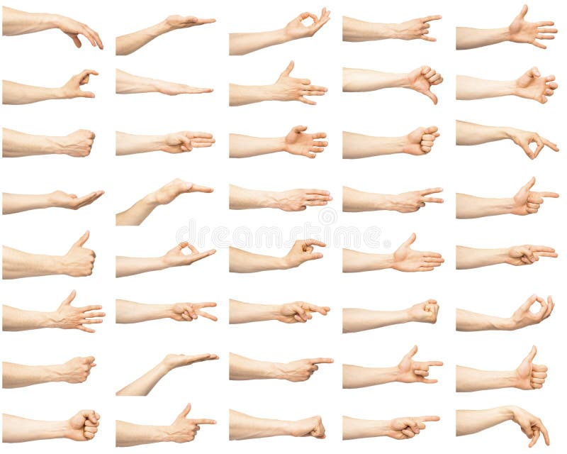 Gestos de mano masculinos múltiples foto de archivo libre de regalías Gestos de mano masculinos múltiples foto de archivo libre de regalías