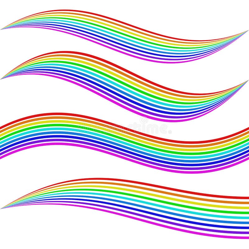 Gestreifte Regenbogenwellen stock abbildung Gestreifte Regenbogenwellen stock abbildung