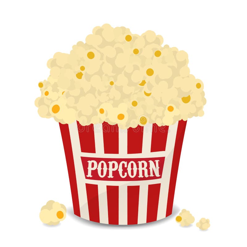 Gestreifte Vektortasche des Popcorns lokalisiert auf Weiß vektor abbildung