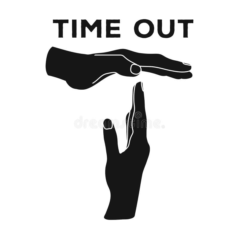 Gesture of a time out.Basketball single icon in black style vector symbol stock illustration web.