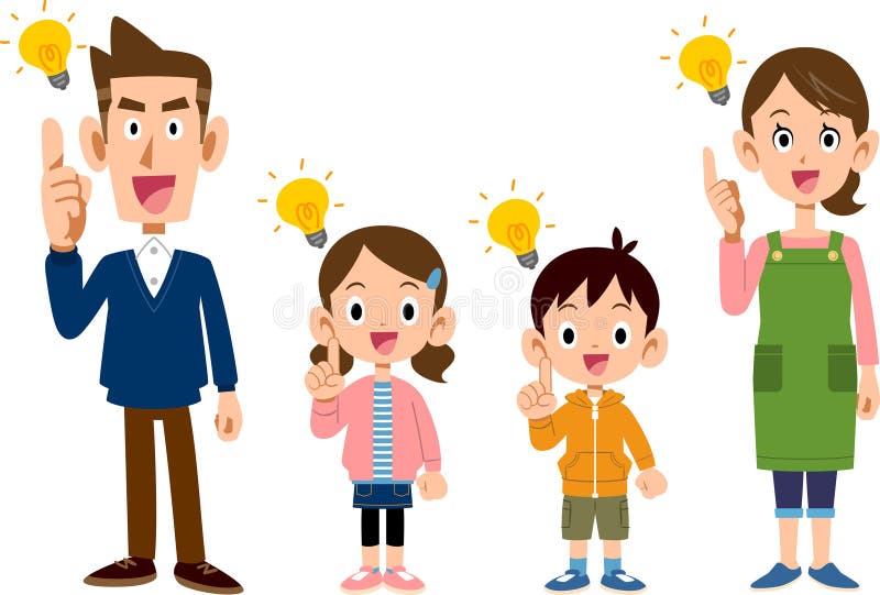 family 4 people clipart