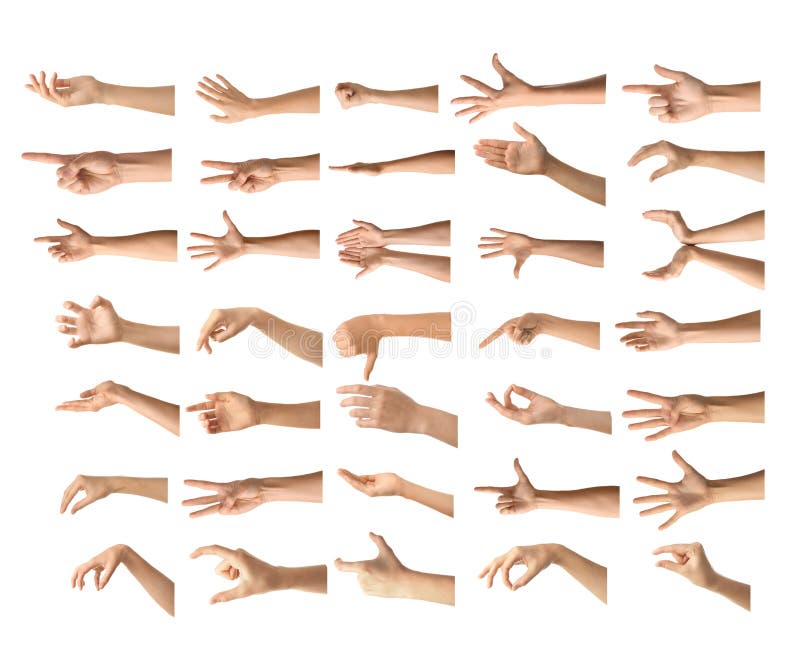 Gesturing female hands on white background stock photography