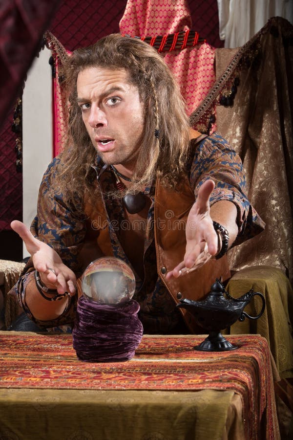 Gesturing Fortune Teller stock image. Image of lamp, soothsayer 31812889