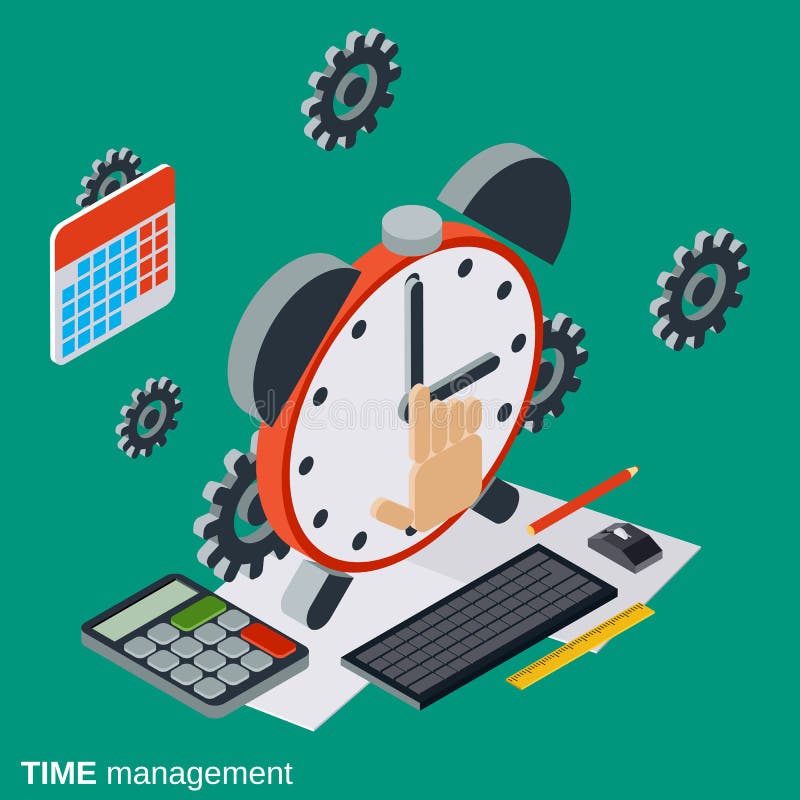 Gestão de tempo, conceito do vetor do planeamento empresarial ilustração do vetor Gestão de tempo, conceito do vetor do planeamento empresarial ilustração do vetor