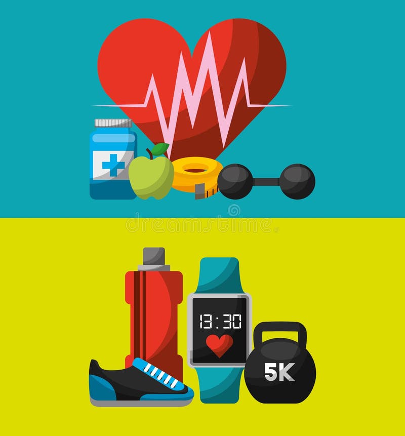 Healthy lifestyle concept icons vector illustration design. Healthy lifestyle concept icons vector illustration design