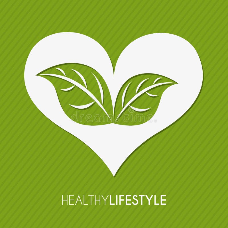 Healthy lifestyle over green background vector illustration. Healthy lifestyle over green background vector illustration