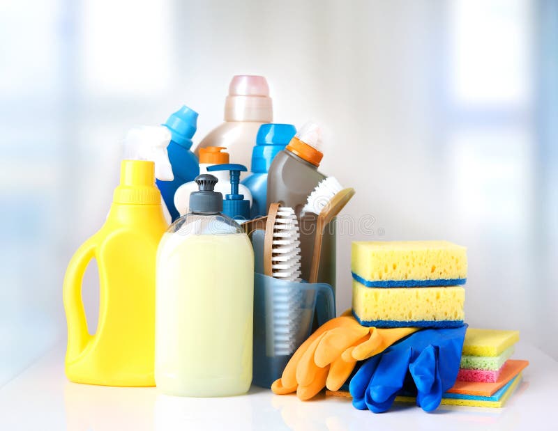 Gesundheitliche Haushaltsreinigungs-Einzelteilgegenstände stockfotografie Gesundheitliche Haushaltsreinigungs-Einzelteilgegenstände stockfotografie