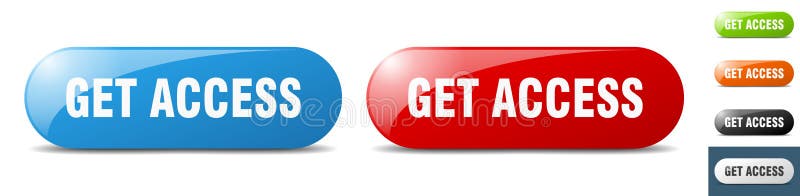 Get access button. key. sign. push button set royalty free illustration