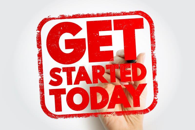 Get Started Today text stamp, concept background stock photo
