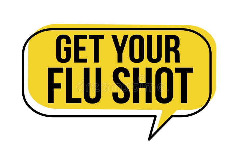 Get your flu shot speech bubble