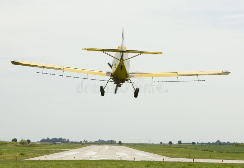 Generisches Gelbes Und Blaues Ernte-Staubtuch-Flugzeug Stockbild - Bild