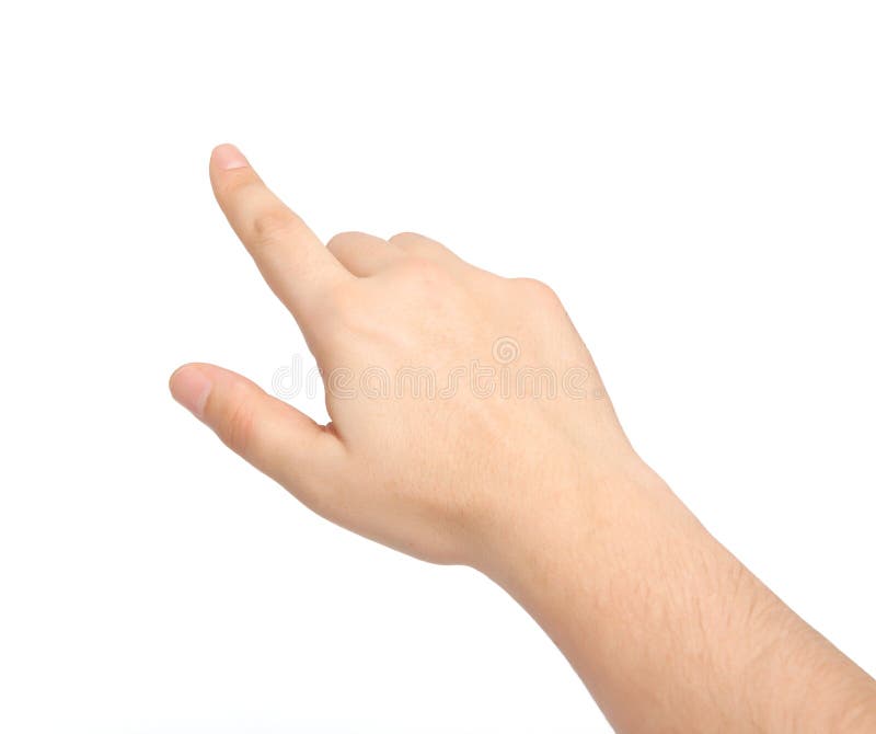 Getrennte männliche berührende oder zeigende Hand