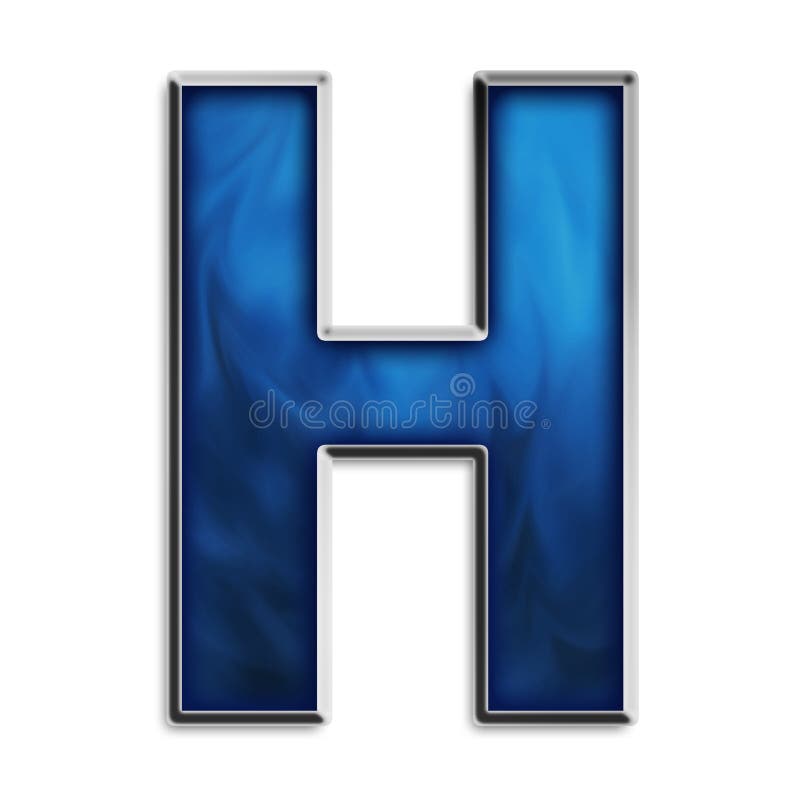 Getrenntes Zeichen H im Stammes- Blau