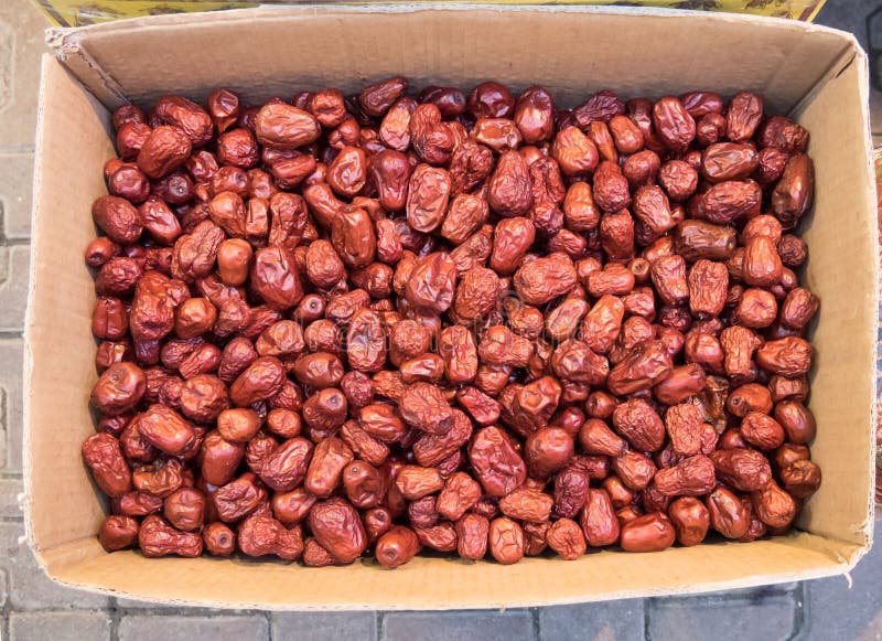 Getrocknete Jujube, trockenes chinesisches Datum Chinesische Datumsverbindung oder Jujubeverbindung ist chinesische Medizin des N stockfoto