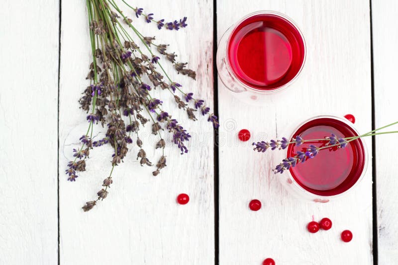 Getränk der Moosbeeren (rote Beeren) im Glas lizenzfreie stockbilder