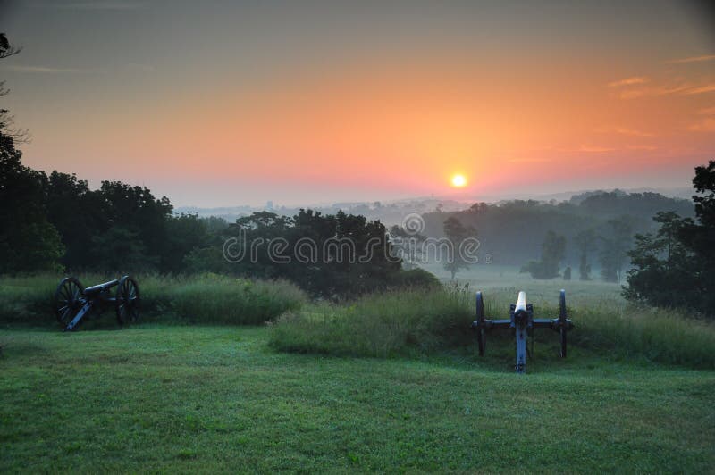 Gettysburg en la salida del sol fotografía de archivo Gettysburg en la salida del sol fotografía de archivo
