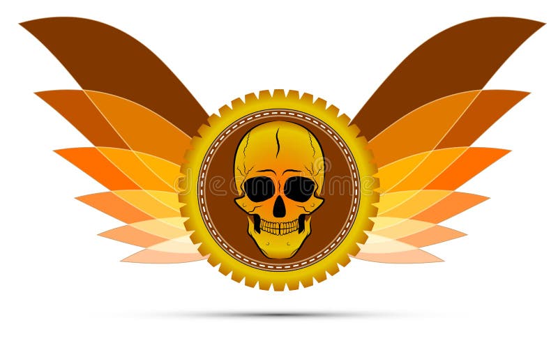 Gevleugelde medaille met een schedel vector illustratie Gevleugelde medaille met een schedel vector illustratie