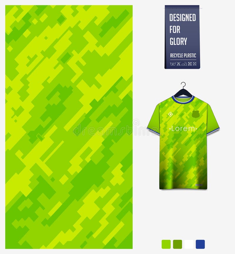 Gewebemusterentwurf Mosaikmuster auf grünem Hintergrund für Fußballtrikot, Fußballausrüstung, Fahrrad, Basketball, Sportuniform