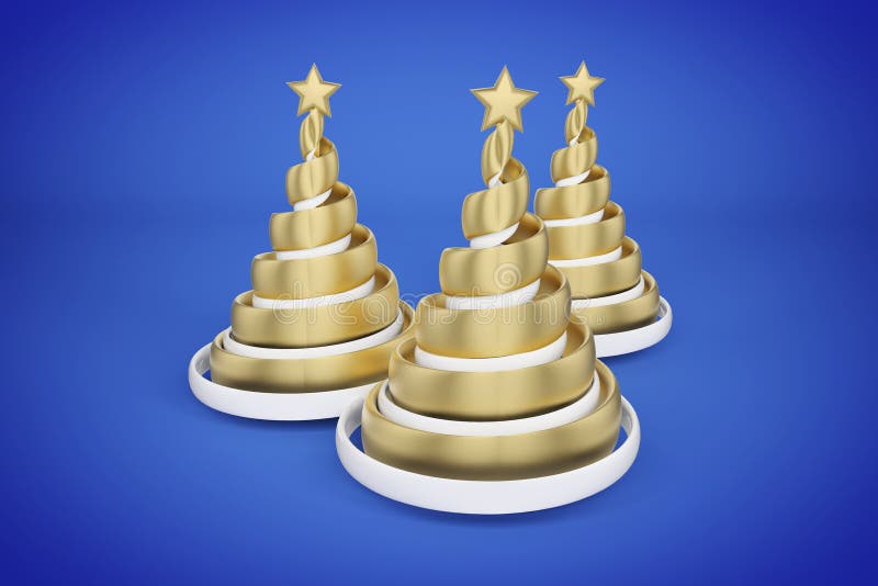 Gewundene Illustration der Weihnachtsbäume 3d Farb vektor abbildung Gewundene Illustration der Weihnachtsbäume 3d Farb vektor abbildung