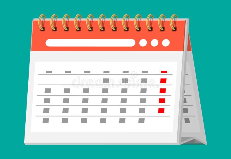 Gewundener Papierwandkalender Flache Ikone des Kalenders lizenzfreie abbildung Gewundener Papierwandkalender Flache Ikone des Kalenders lizenzfreie abbildung