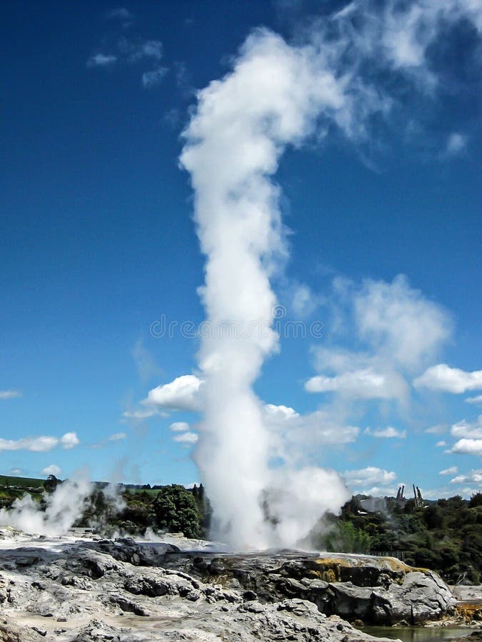 Geyser Erupting stock photo Geyser Erupting stock photo
