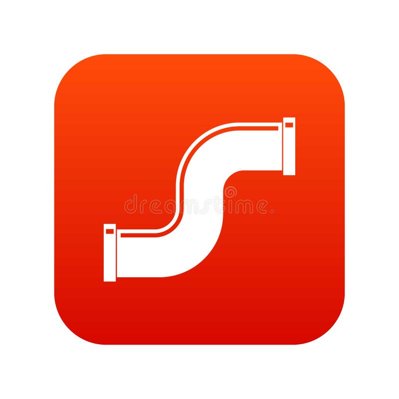 Gezamenlijke pijp in het pictogram digitaal rood van de vorms brief