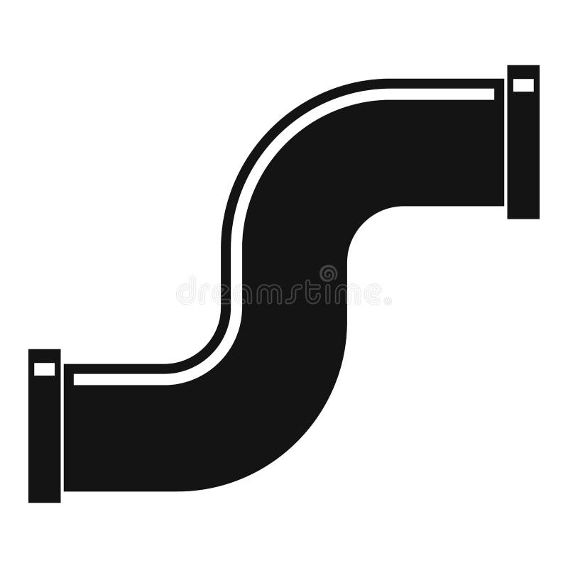 Gezamenlijke pijp in het pictogram van de vorms brief, eenvoudige stijl