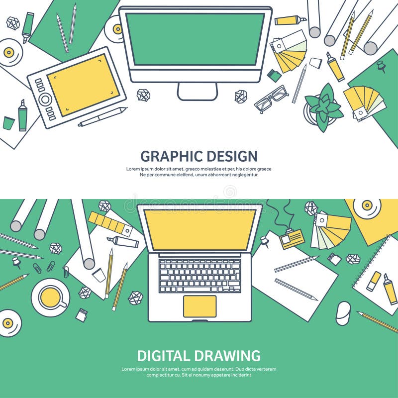 Gezeichnet, ouline flaches grafisches Webdesign Zeichnung und Anstrich entwicklung Illustration und Skizzieren, freiberuflich tät stock abbildung Gezeichnet, ouline flaches grafisches Webdesign Zeichnung und Anstrich entwicklung Illustration und Skizzieren, freiberuflich tät stock abbildung