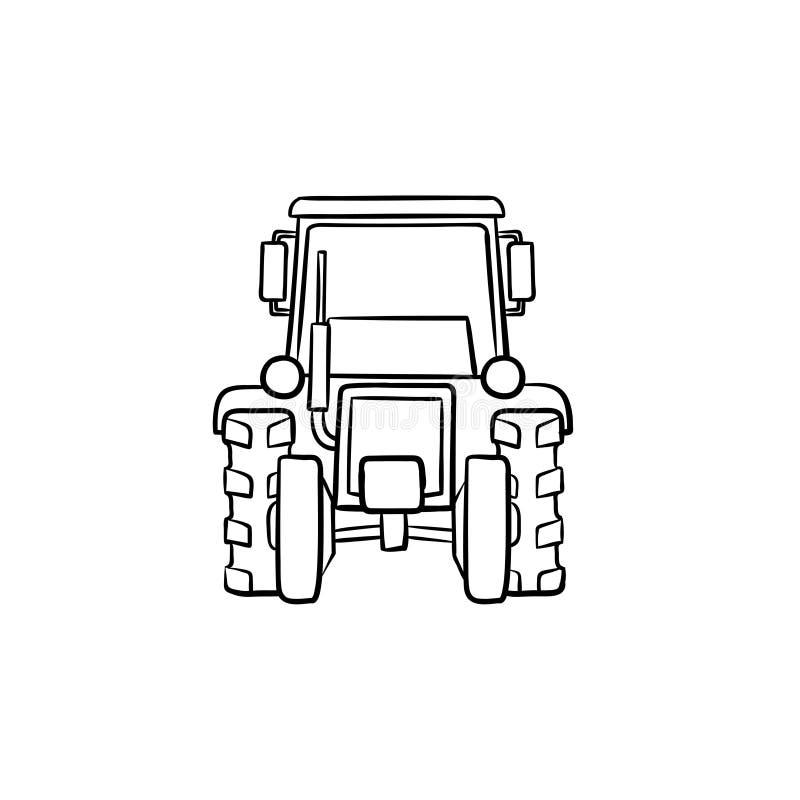 Traktor-Skizze vektor abbildung. Illustration von zeichnung - 98126435