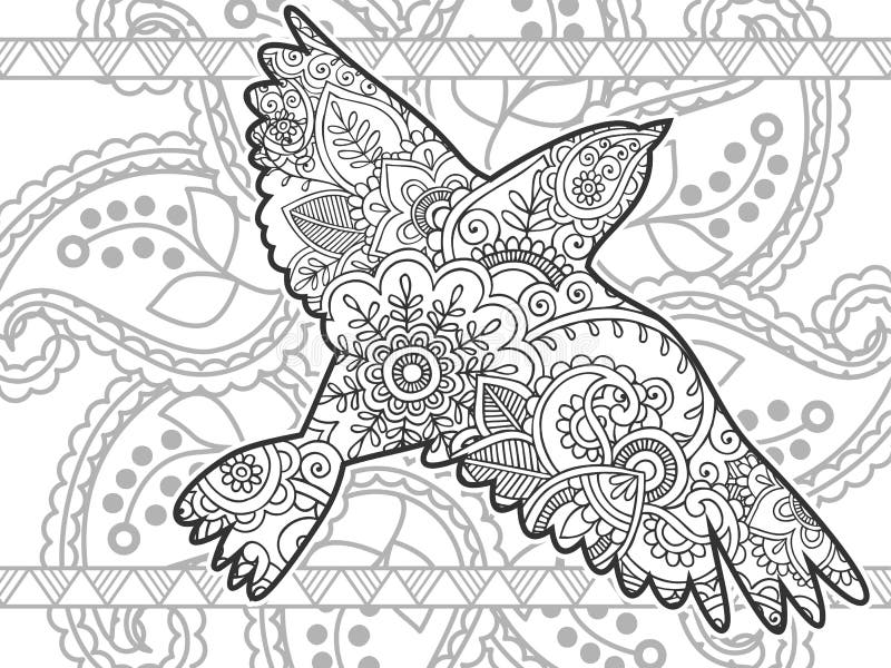gezeichnetes Gekritzel der Fliegenvögel Schwarzweiss-Tierhand