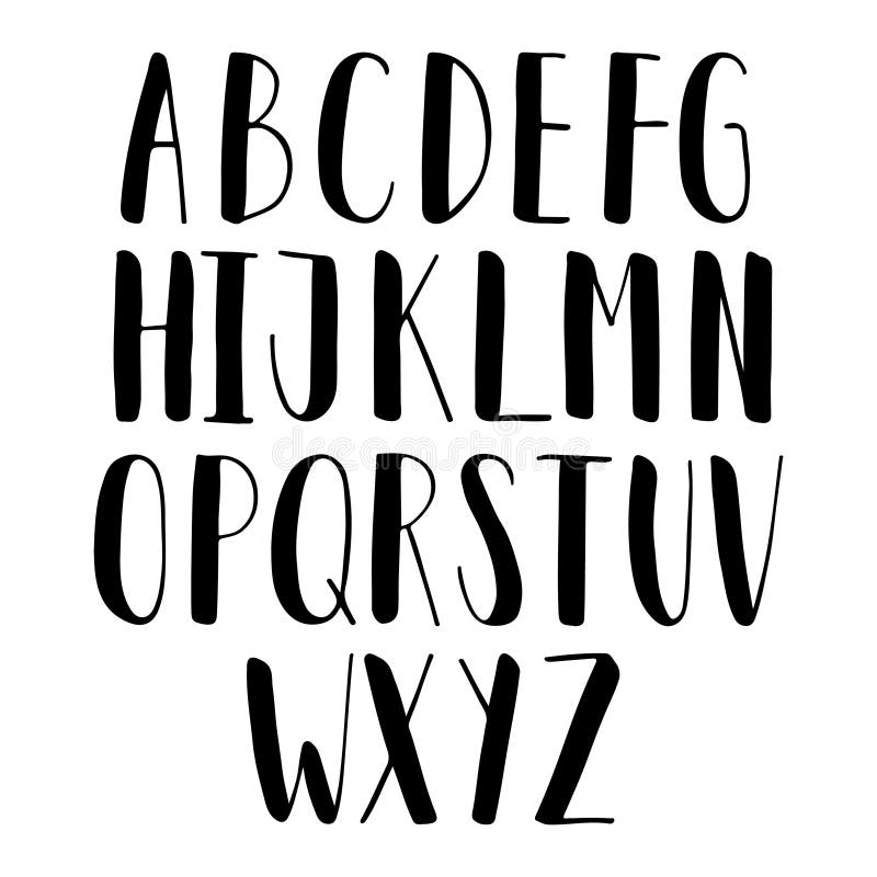 Gezeichnetes lateinisches Alphabet des Vektors Hand vektor abbildung Gezeichnetes lateinisches Alphabet des Vektors Hand vektor abbildung