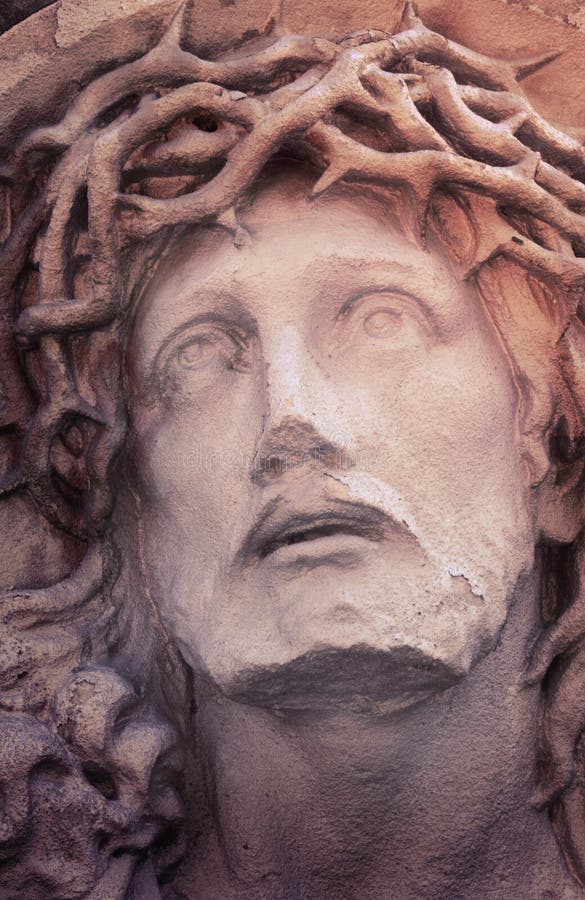 Gezicht van Jesus Christ (standbeeld, gestileerde wijnoogst) stock fotografie Gezicht van Jesus Christ (standbeeld, gestileerde wijnoogst) stock fotografie